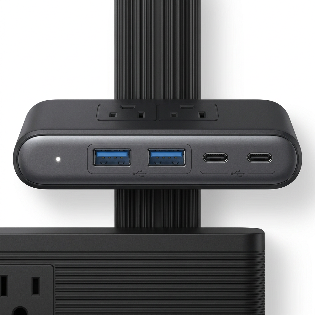Entradas USB da régua NexPower preta